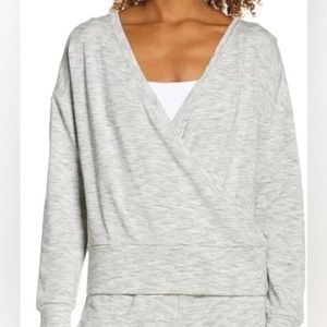 Zella Womens peaceful wrap pull over grey
